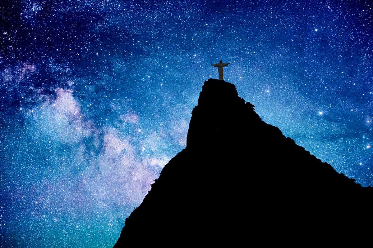 Christ the Redeemer in Rio, Brazil at night